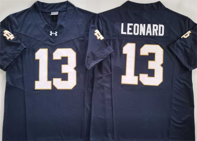 Mens Notre Dame Fighting Irish #13 Riley Leonard Navy 2024 F.U.S.E. Limited Stitched Jersey